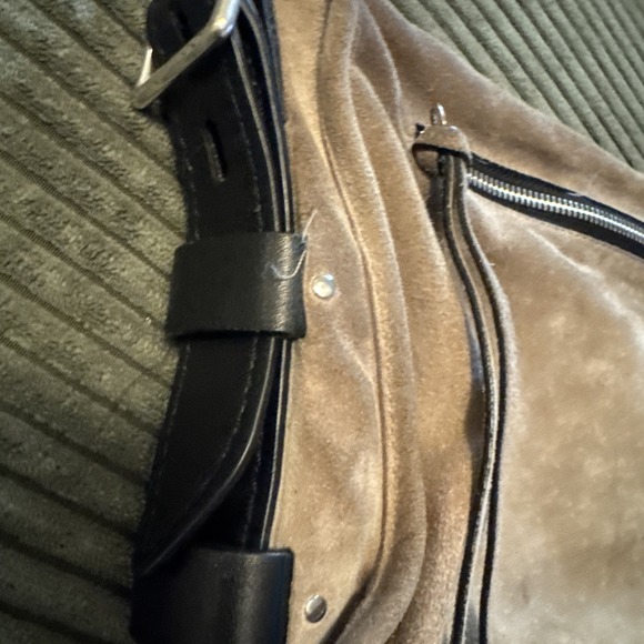 Rag & Bone Small Field Messenger Bag Purse Grey  Brown Leather Grunge Y2K